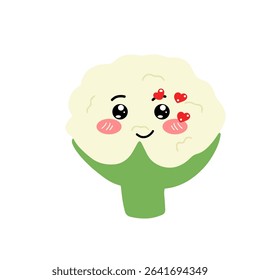 Adorable cauliflower different expression face