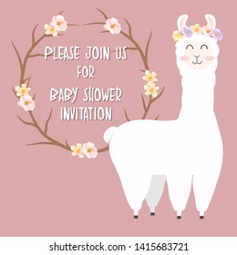 adorable character illustration background for baby shower invitation