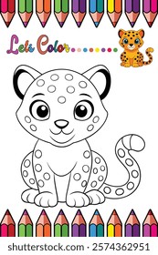  Adorable Cheetah Coloring Page for Kids - Fun and Printable Cartoon Animal Outline for Creative Learning