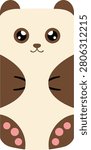 Adorable Chibi Bear Mascot in Flat Design Style	
