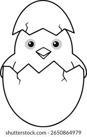 Incubação de pintinho adorável do vetor da ilustração do ovo