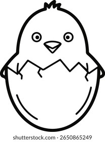 Incubação de pintinho adorável do vetor da ilustração do ovo