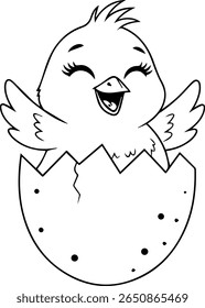 Incubação de pintinho adorável da ilustração do ovo