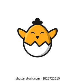 Adorable Chicken Vector Icon Template