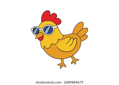 "Adorable chicken vector illustration: perfect for clipart, cartoons, and line art designs."






