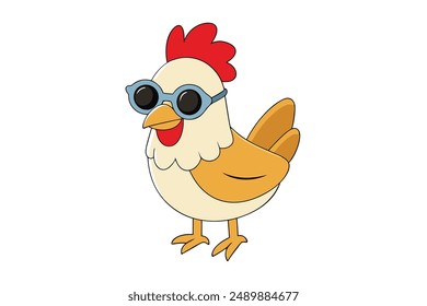 "Adorable chicken vector illustration: perfect for clipart, cartoons, and line art designs."






