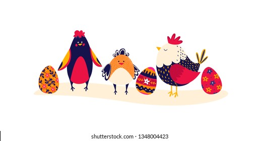 Adorable chicks isolated on white background. Childish flat vector illustration for t-shirt or sweatshirt print.