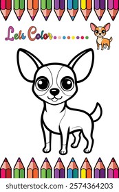  Adorable Chihuahua Coloring Page for Kids - Fun and Printable Cartoon Animal Outline for Creative Learning