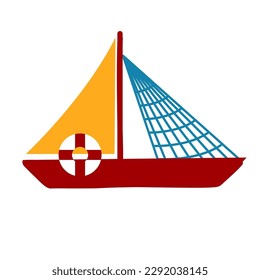 Adorable Children's Style Boat Vector Illustration - Perfect for Your Creative Projects