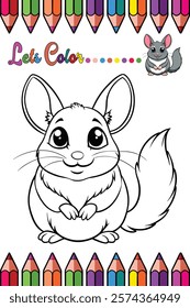 Adorable Chinchilla Coloring Page for Kids - Fun and Printable Cartoon Animal Outline for Creative Learning