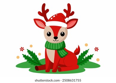Adorable Christmas Deer Vector Graphics for Holiday Design Projects – Ideal for Logos, Illustrations, Gift Tags, and Unique Seasonal Branding to Add Festive Cheer to Your Creative Work