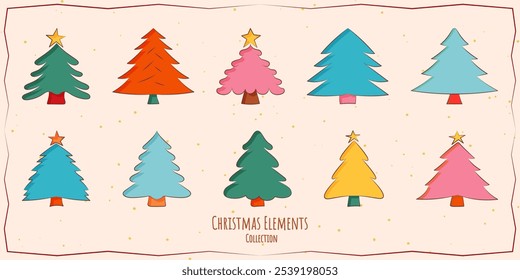 Adorable Christmas elements, in a fun and playful style. Perfect for children’s books, holiday cards, or social media posts.