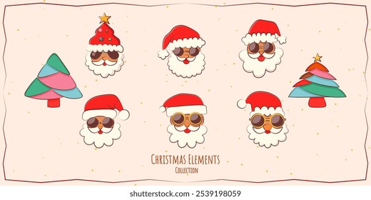 Adorable Christmas elements, in a fun and playful style. Perfect for children’s books, holiday cards, or social media posts.