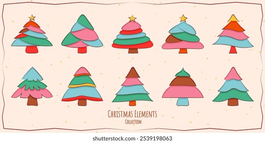 Adorable Christmas elements, in a fun and playful style. Perfect for children’s books, holiday cards, or social media posts.