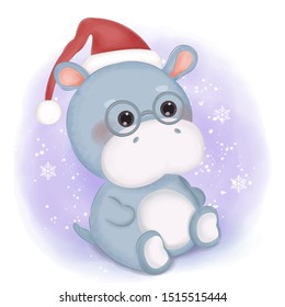 adorable christmas illustration for decoration