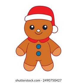 Adorable Christmas and new year gingerbread animal illustration