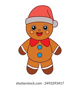 Adorable Christmas and new year gingerbread animal vector illustration