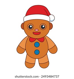 Adorable Christmas and new year gingerbread animal vector illustration