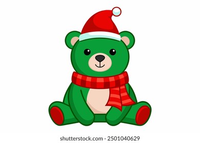 Adorable Christmas Teddy Vector Graphics for Holiday Design Projects Ideal for Greeting Cards, Logos, Illustrations, Gift Tags, and Unique Seasonal Branding to Add a Touch of Festive Cheer