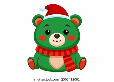 Adorable Christmas Teddy Vector Graphics for Holiday Design Projects Ideal for Greeting Cards, Logos, Illustrations, Gift Tags, and Unique Seasonal Branding to Add a Touch of Festive Cheer