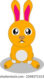 It's an adorable chubby yellow rabbit illustration. The rabbit looks cheerful with its round body and upright ears. This image is suitable for pet-related projects or fun designs. 