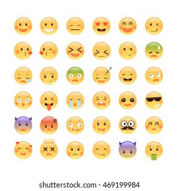 Adorable Classic Emoticon Design 36 Different Stock Vector (Royalty ...
