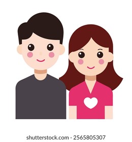 Adorable clipart illustration of a cute couple