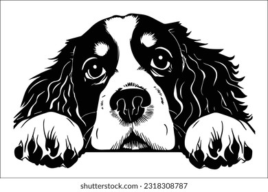 Adorable Cocker Spaniel peeking, captivating hearts with its soulful eyes and gentle demeano