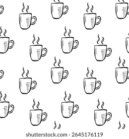 Adorable Coffee Mug Pattern Design Ideal for Creating Cozy and Comforting Aesthetic Styles