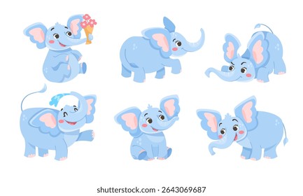 An Adorable Collection of Blue Elephants Designed Especially for Kids and Their Joyful Play