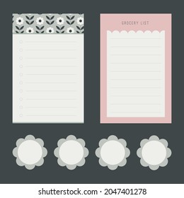 An adorable collection of memo pad design with flower stickers designs.