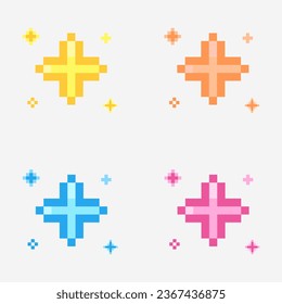 Adorable colorful pixel art sparkle glitter