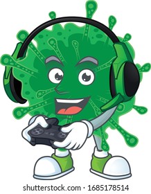 An adorable coronavirus pneumonia in Sailor cartoon character with white hat