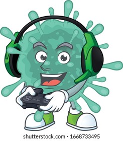 An adorable coronaviruses in Sailor cartoon character with white hat