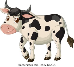 Adorable cow with black and white spots