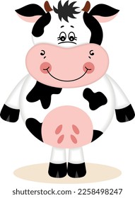 Adorable cow isolated on white
