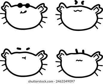 Adorables Ilustraciones de cangrejo | Lindos dibujos a mano | Para proyectos creativos | Diseño minimalista