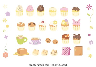 Adorable Cupcakes, Cookies, and a Cup of Coffee
