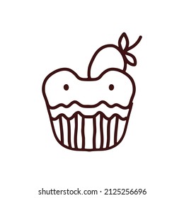 Adorable cupcakes element. vector illustration. cute cupcakes isolated on white background