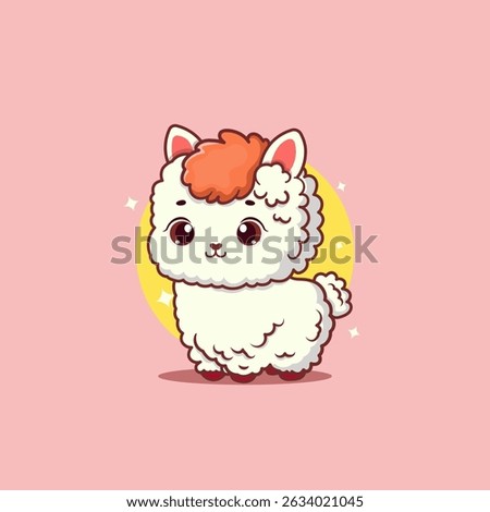 Adorable Cute Alpaca in a Relaxed Pose