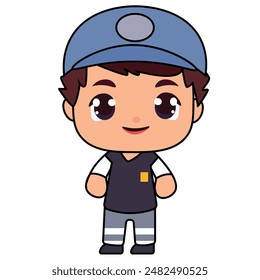 Adorable cute boy character  vector illustration