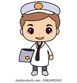 Adorable lindo chico personaje Ilustración vectorial