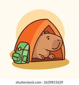 Adorable Cute Capybara Adventure Set Illustration Design