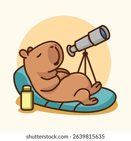 Adorable Cute Capybara Adventure Set Illustration Design