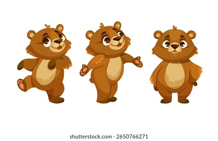 Adorable and Cute Cartoon Bear Characters Ideal for Animation and Creative Design Work