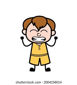 Adorable Cute Cartoon Boy in anger