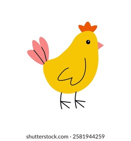 Adorable and Cute Cartoon Chicken Illustration Designed Especially for Kids and Children