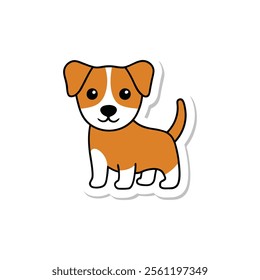 "Adorable Cute Dog Sticker Vector Illustration"