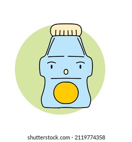 Adorable cute drink banana milk sign vector illustration