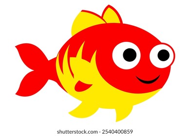 Adorable Cute Fish Cartoon Vector Illustration for Kids